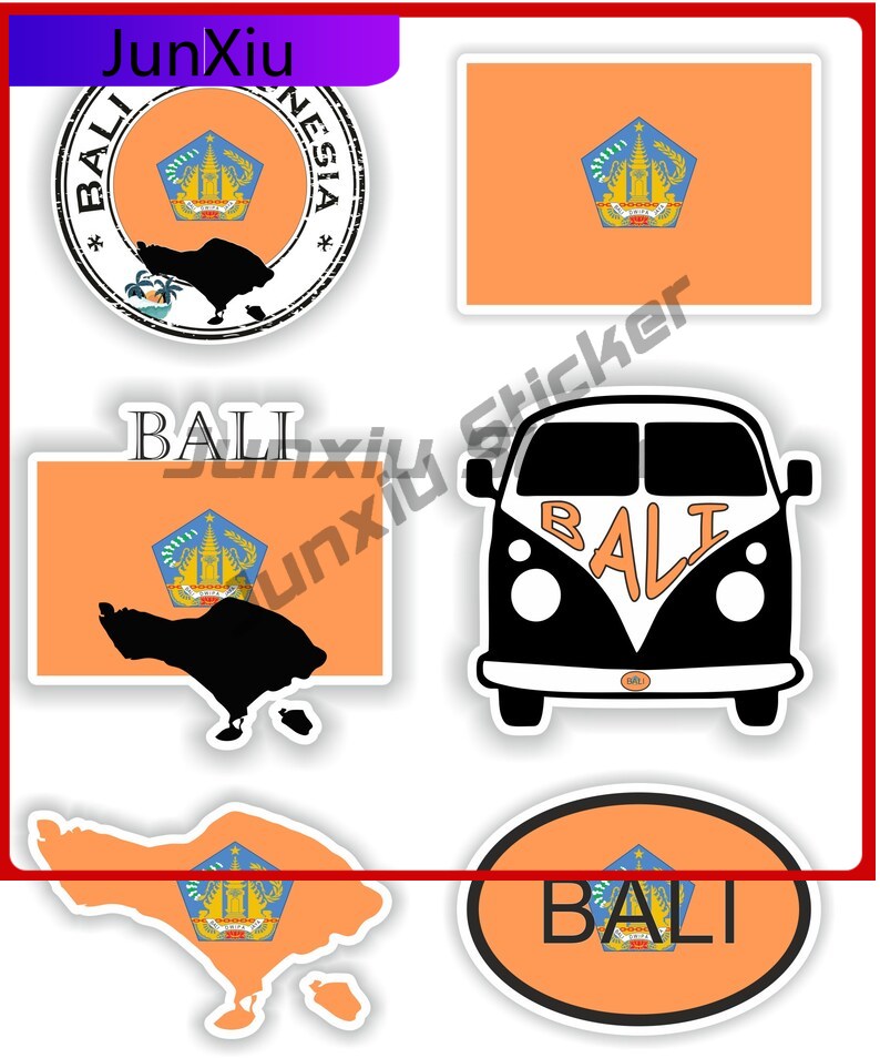 Car Accessories Bali - Bali Indonesia Flag Vinyl Decals A