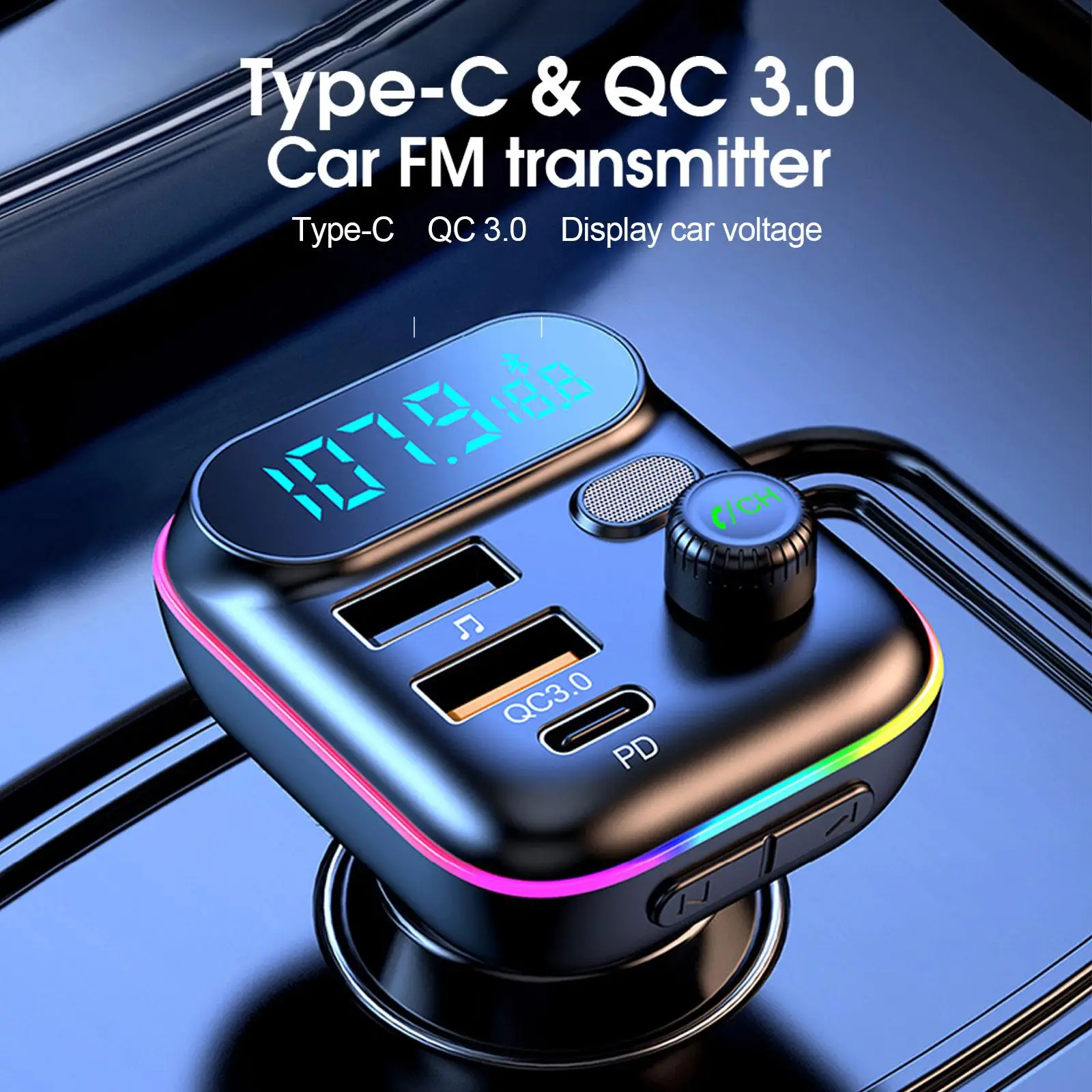 Fm Transmitter - Car PD 18W QC3.0 Fast Charge