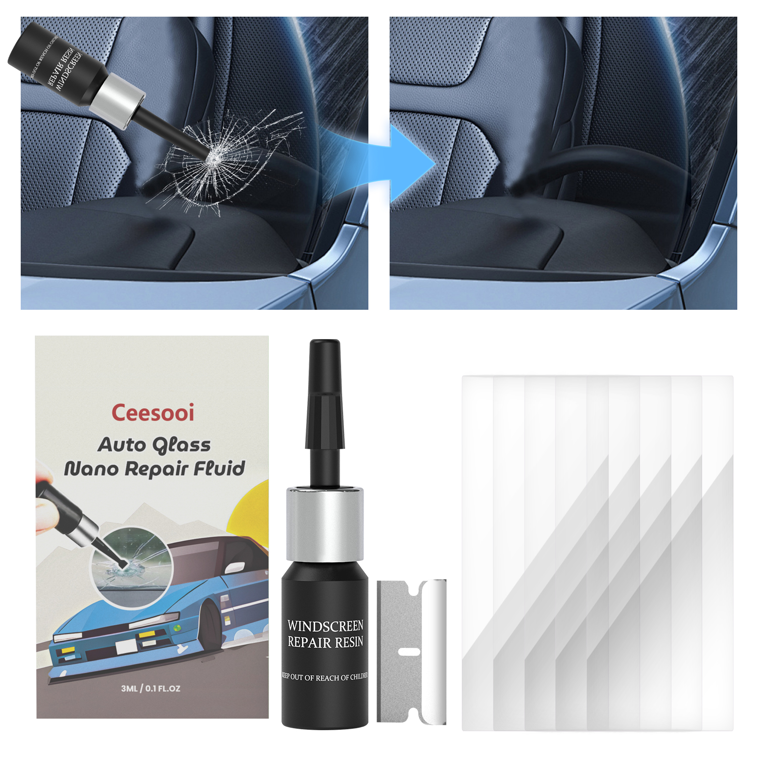 Car Accessories Window - Windshield Car Crack Repair Kit DIY