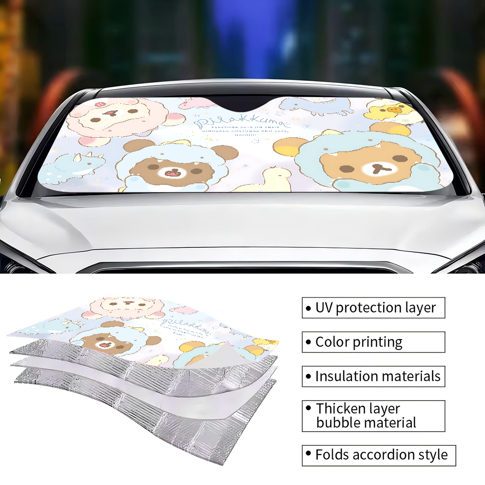 Kawaii Rilakkuma Bear Windshie - Car Accessories Window review and price