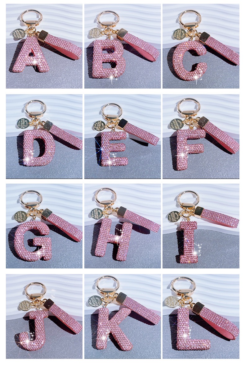 Cute Shiny Rhinestone Initial  - Car Accessories Girl review and price