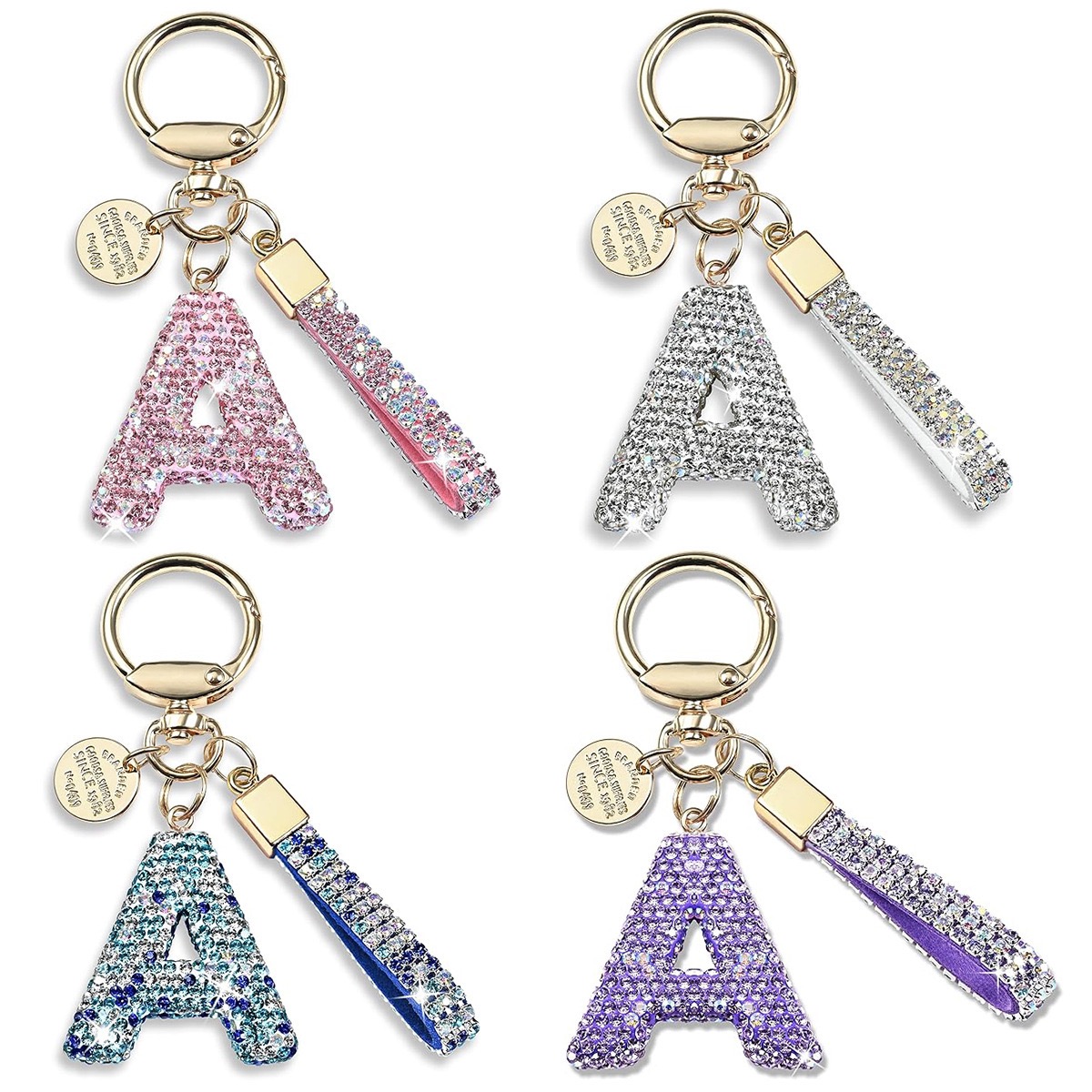 Cute Shiny Rhinestone Initial  - Car Accessories Girl review and price