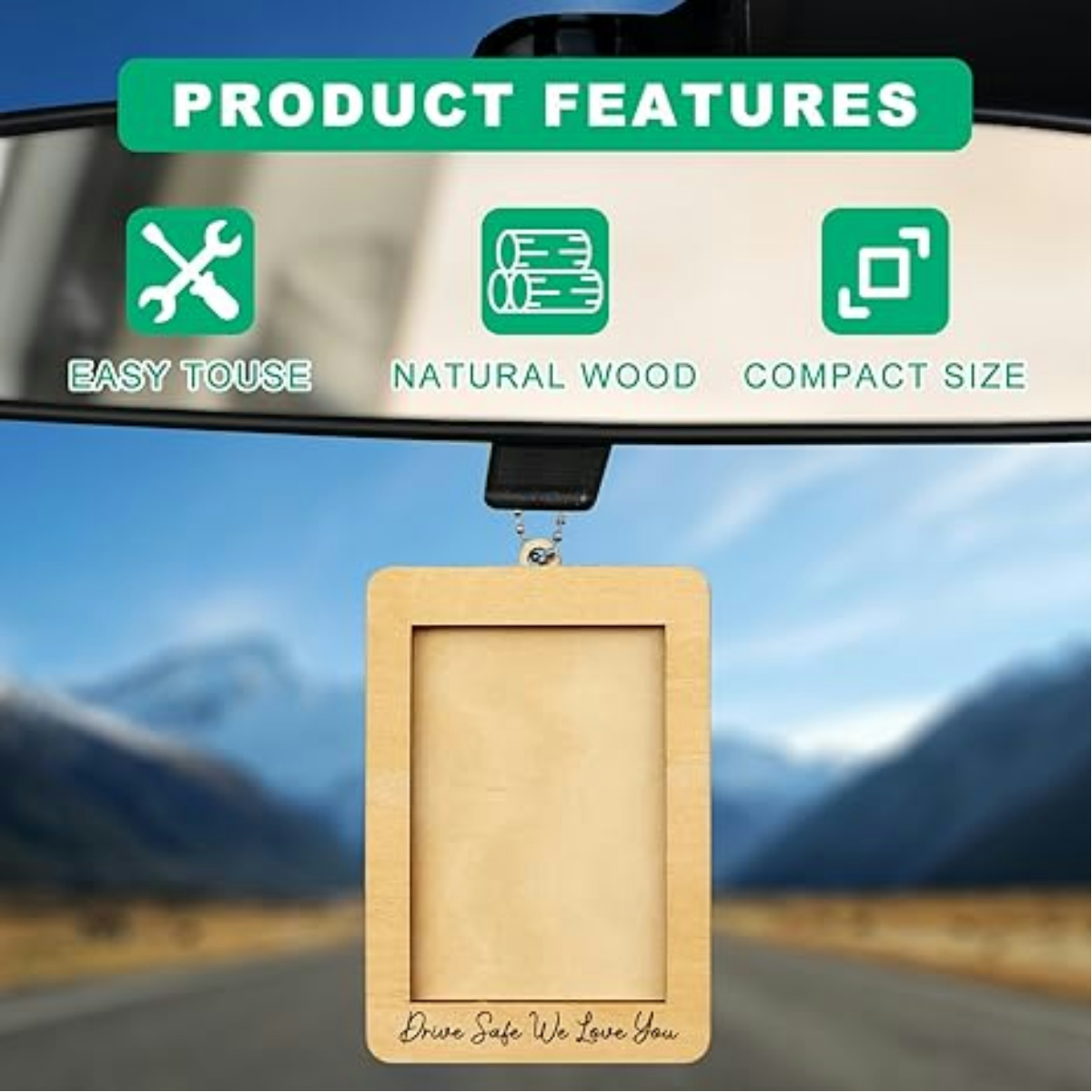 Car Decor Hanging Photo Frame, - Car Accessories Hanging From Mirror review and price