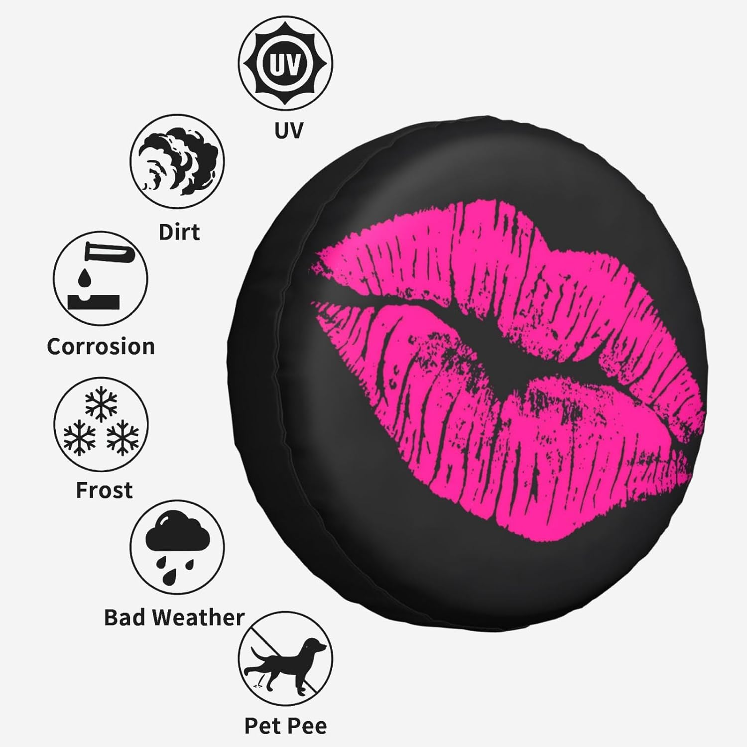 80s Hot Pink Kiss Lips Spare T - Car Accessories Lipa review and price